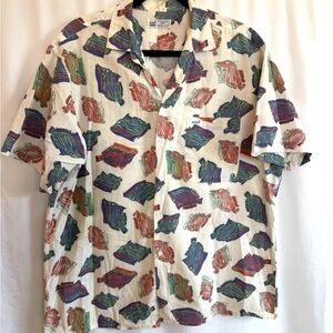 Avanti Vintage Cotton Tropical Fish Aloha Shirt - Size Large